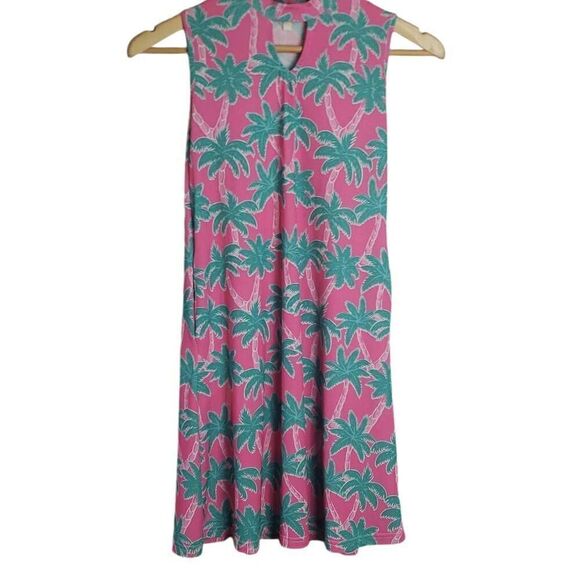 Simply Southern Youth Pink Palm Tree Dress - Picture 1 of 10